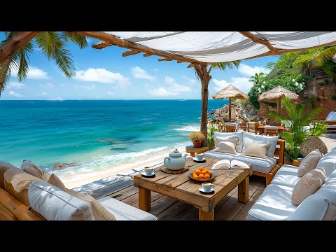 Ocean Coffee Symphony | Happy Harmony Jazz 🎶 Sweet Bossa Nova Jazz & Ocean Waves for Good Moods 🌊🎶