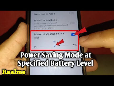 How to turn on power saving mode at specified battery level on Realme 5