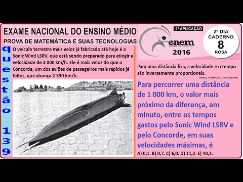 CURSO MATEMÁTICA ENEM 2016 QUESTÃO 139 PROVA ROSA RESOLVIDA EXAME NACIONAL ENSINO MÉDIO 2ª Aplicação