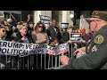 Veteran Confronts Trump Protesters before the Veterans Day Parade in New York