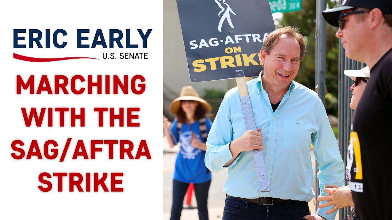 Eric Early marches with the SAG/AFTRA Strike