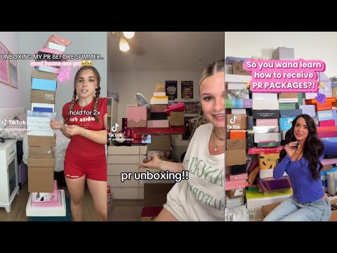 1 HOUR PR UNBOXING HAUL + HOW TO GET PR COMPILATION! #prhaul #tiktokcompilation #influencer