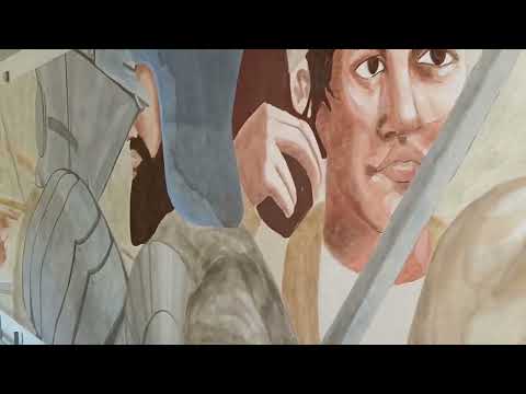 Murales all'entrata delle mura di Arezzo