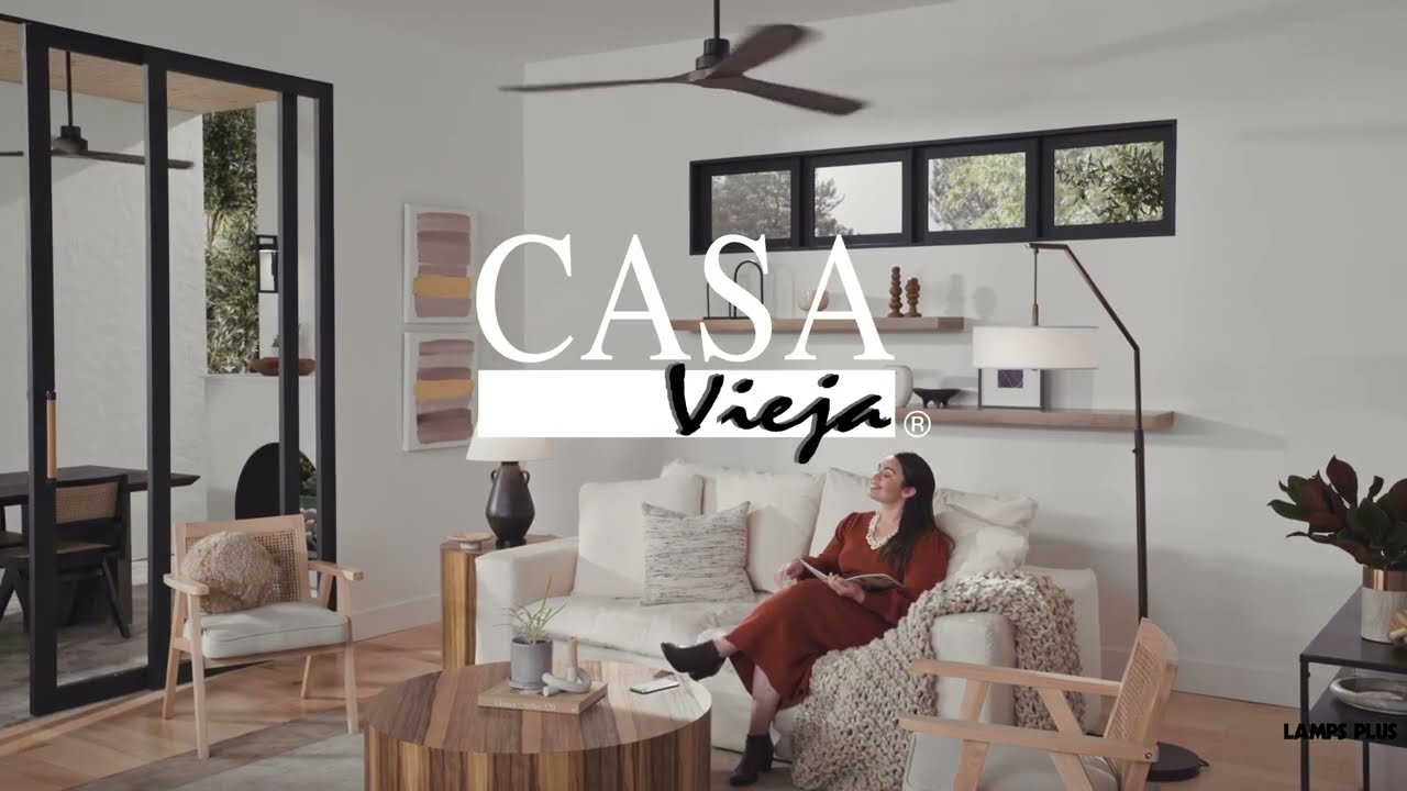 Video1 of 66" Casa Delta DC XL Walnut Outdoor Ceiling Fan with Remote Control