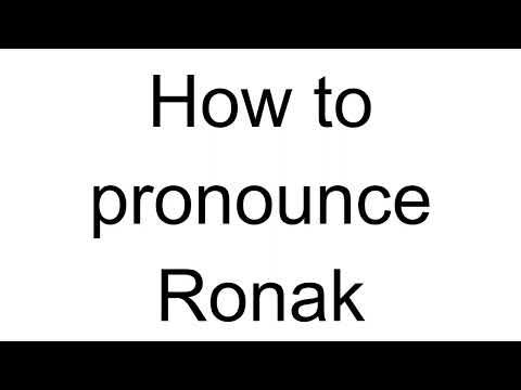 How to Pronounce Ronak (Arabic)