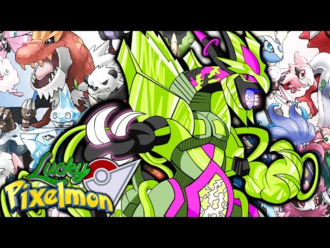 Minecraft LUCKY PIXELMON ELITE FOUR - BLACK KYUREM SHINY LVL100 vs 24 POKÉMON DIFERENTES !!