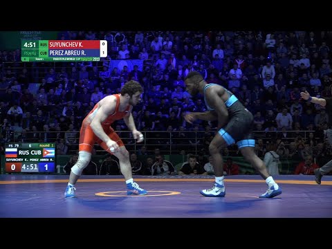 Round 1 FS - 79 kg: K. SUYUNCHEV (RUS) v. R. PEREZ ABREU (CUB)