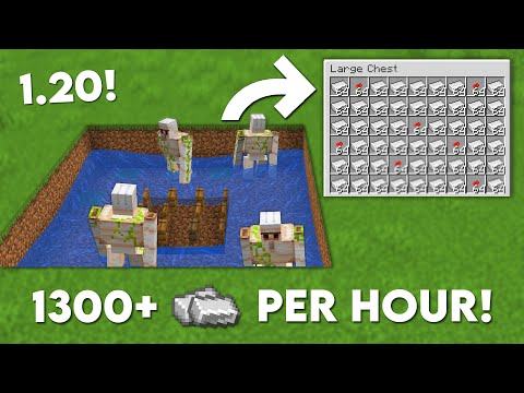 Minecraft 1.20+ Easy IRON Farm Tutorial - 1300+ Per Hour!