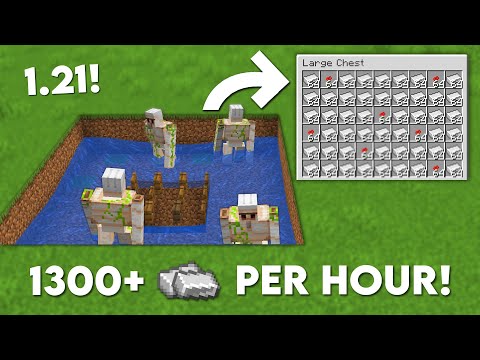 Minecraft 1.21 Easy IRON Farm Tutorial - 1300+ Per Hour! — Minecraft farm tutorial thumbnail