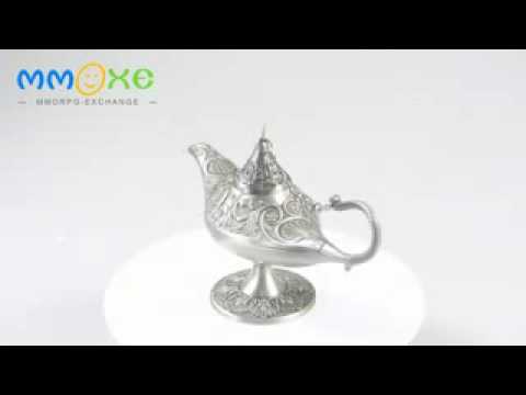 Beautiful Unique Shiny Silver Aladdins Magical Lamp