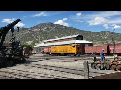 Nevada Northern Railway in Ely:  wrecker & 801
