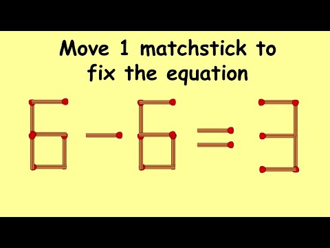 6-6=3 can you correct this equation | Match stick puzzle #138 | Puzzles with Answer