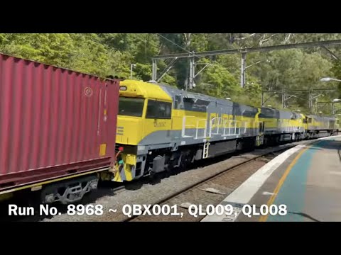 QUBE Grain South Through Otford NSW Australia With New QL Locos Attached