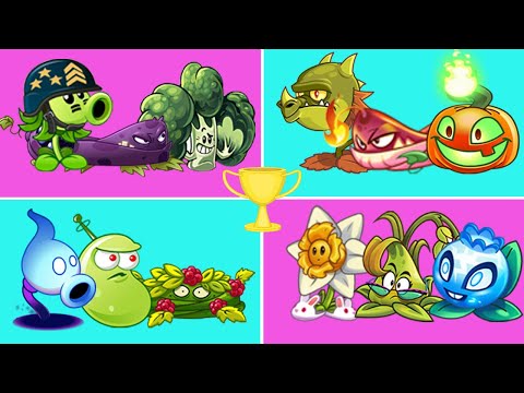 Team Plant  (Mega Gatling+ Blockoli + Blastberry) Vs 03 Team Plant   Who will win？- PvZ 2 Team plant