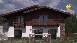Смотреть онлайн Строительство комбинированного дома в стиле шале