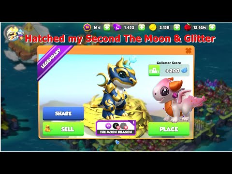Hatched my Second The Moon Dragon-Dragon Mania Legends | Hatched Glitter Dragon | DML