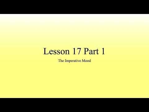 YTU Greek 2 - Lesson 17 Part 1: The Imperative Mood