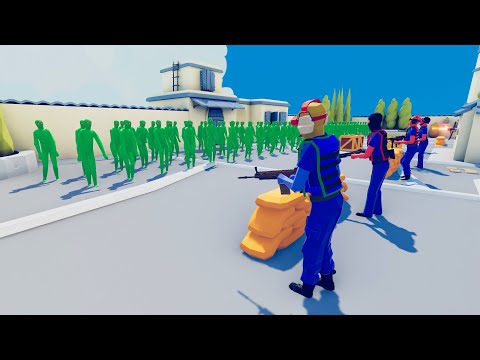 Zombie 100 Units vs Army Soldier - Totally Accurate Battle Simulator TABS