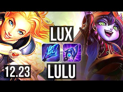 LUX & Samira vs LULU & Aphelios (SUP) | 4.2M mastery, 1700+ games, 1/1/9 | EUW Diamond | 12.23