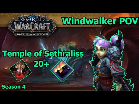 Temple of Sethraliss 20+ | Monk Windwalker POV | Bolstering/Grievous/Awakened