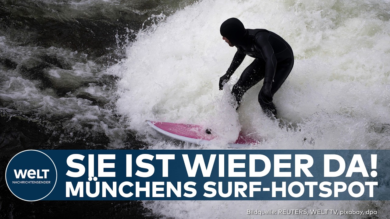 MÜNCHEN: Surf-Sensation! Eisbachwelle plötzlich wieder da