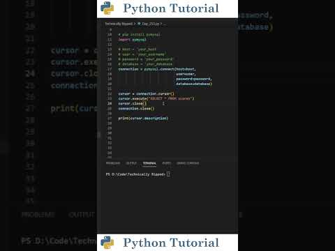 Getting Mysql Column Names With Python Python Tutorial