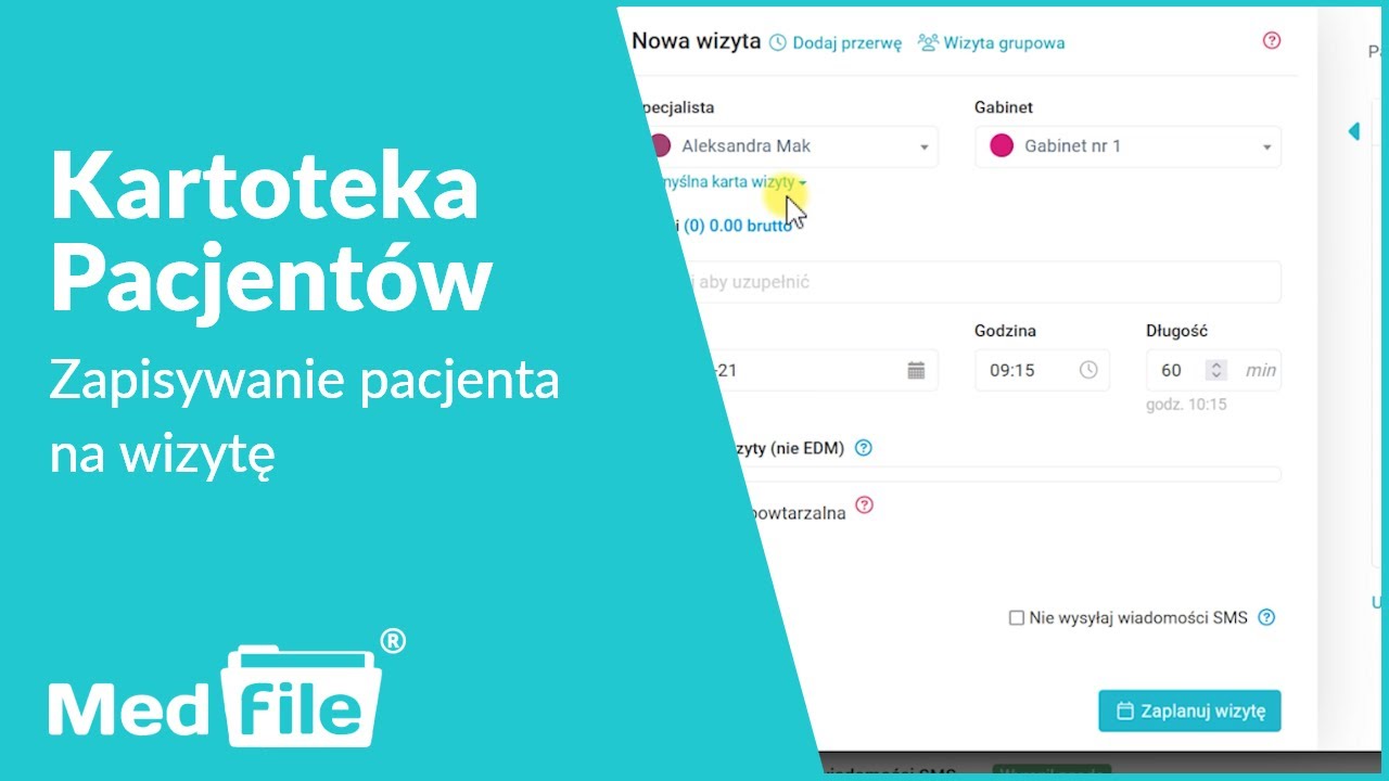 Zapisywanie pacjenta na wizytę