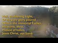 Hail, Gladdening Light (Tune: Sebaste - 3vv) [with lyrics for congregations]
