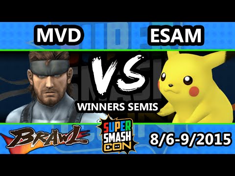 Super Smash Con - ESAM (Pikachu) Vs. MVD (Snake) - Winners Semis - SSBB