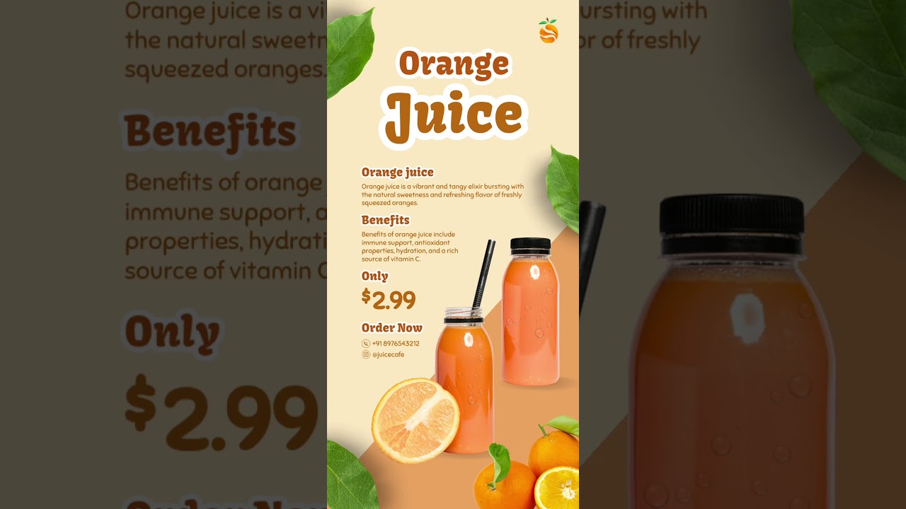 juice poster design #graphicdesign #posterdesign #poster #juice #orangejuice