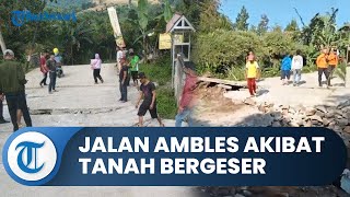 Bogor Hari Ini: Jalan Ambles Sepanjam 1 Km akibat Tanah Bergeser di Babakanmadang Bogor