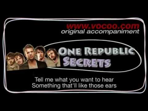 One Republic - Secrets  (Karaoke/original accompaniment / Instrumental / lyrics)