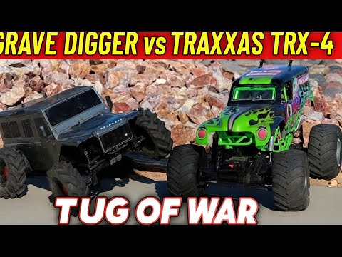 TRAXXAS MEGA TRX-4 vs Axial SMT10 Grave Digger | Epic RC Tug of War Showdown!