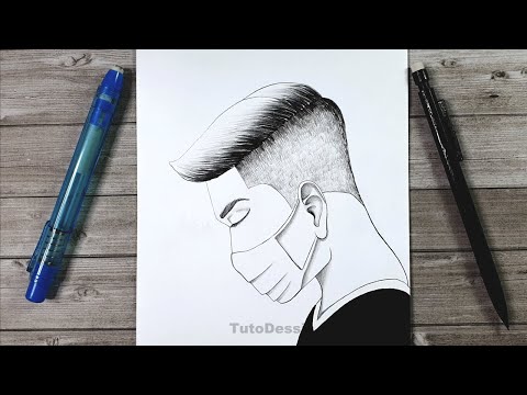 Garçon en dessin | Comment dessiner un homme masqué | Tutoriel de dessin