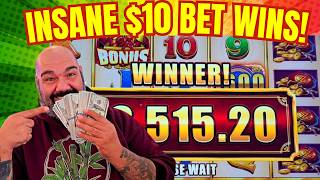 HUGE JACKPOTS ON EVERY TEN DOLLAR SPIN 3 HOURS COMPILATION!!
