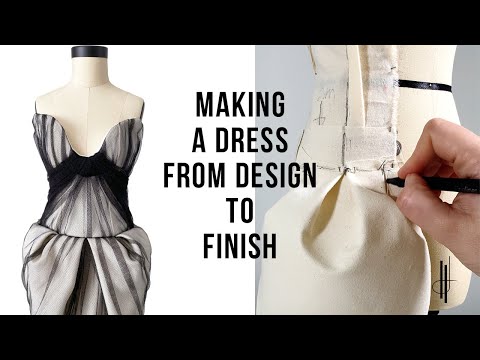 MAKING A DRAPED DRESS FROM SCRATCH! (From Inspiration to Finished Design)
