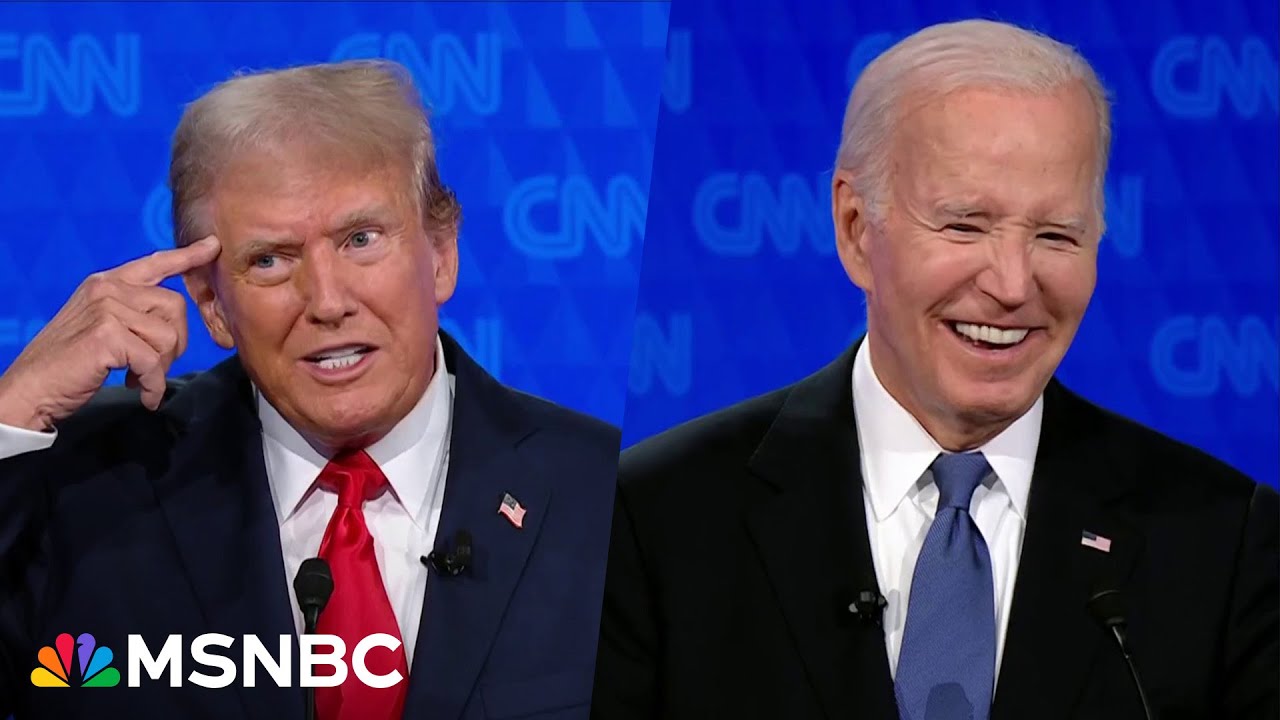 Biden and Trump argue over age and golf swings during 2024 presidential debate - YouTube