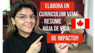 🚨Redacta un buen CURRICULUM VITAE con formato CANADIENSE. Tips y ejemplos de CVs bien elaborados✅