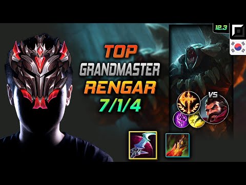 GrandMaster Rengar Top vs Graves - 천상계 탑 렝가 월식 정복자 - LOL KR 12.3
