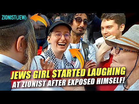Jews Girl Started Laughing at Zi0nist After He Emabarrassed Himself! Speaker's corner