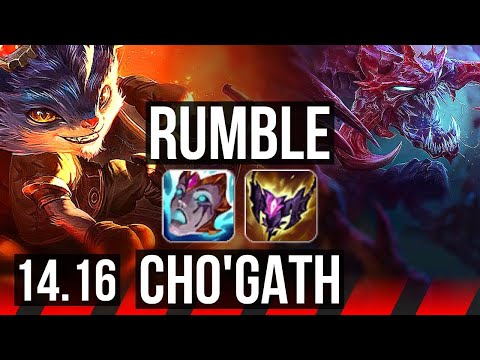 RUMBLE vs CHO'GATH (TOP) | 900+ games | NA Master | 14.16