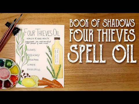 Book of Shadows Page, Four Thieves Oil, Spell Oil Recipe, Conjur Oil - Witchcraft,  Magical Crafting