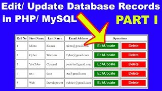22. How to edit Update data in Database using PHP MYSQL,  PHP Tutorial for beginners, cyber warriors
