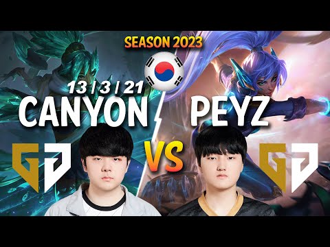 GEN Canyon vs GEN Peyz - Canyon TALIYAH vs Peyz NIDALEE Jungle - Patch 13.24 KR Ranked