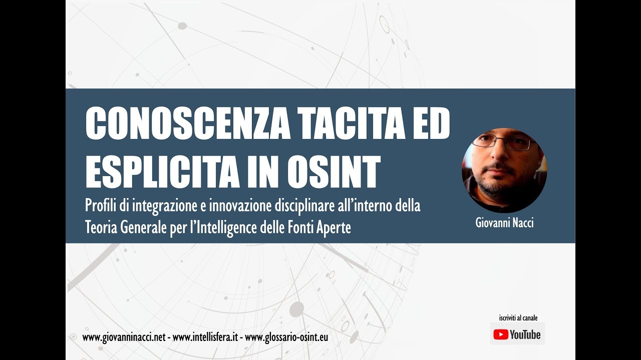 Conoscenza tacita ed esplicita in OSINT