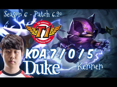 SKT T1 Duke KENNEN vs SHEN Top - Patch 6.20 NA Ranked