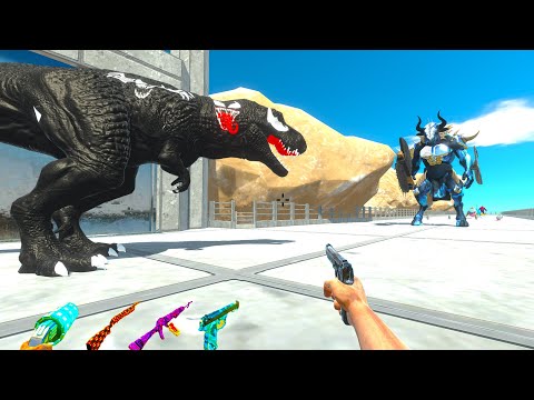 VENOM T-REX & FPS AVATAR VS GODZILLA DEATH TRAP MISSION - Animal Revolt Battle Simulator
