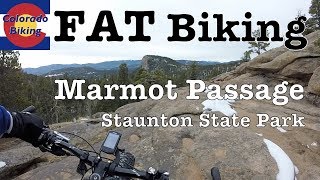 Descending Marmot Passage, winter time on fat bike.