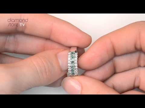 E5745 - Emerald 0.38ct And Diamond 9K White Gold Ring