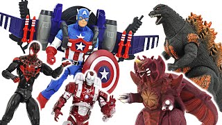 Equipped with Marvel Captain America Jet Wing Armor! Defeat Godzilla! | DuDuPopTOY